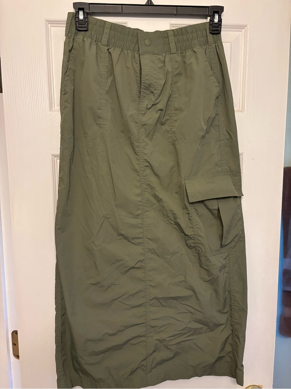 Offline Aerie Olive Green Elastic Waist Midi Skirt